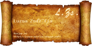 Luzsa Zsófia névjegykártya